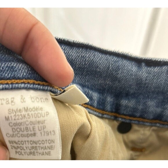 Rag & Bone Standard Issue Fit 2 Slim Jeans Men 34 Blue Medium Wash Button Fly - Picture 3 of 12